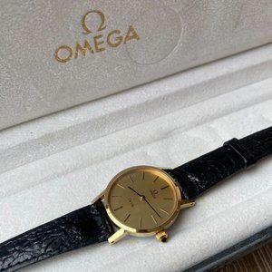 Vintage Omega De Ville Yellow Gold Dial Ladies Watch - NEW in original box